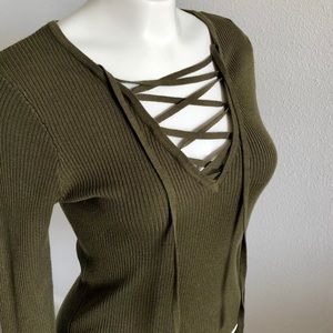 Divided Army Green Long Sleeve